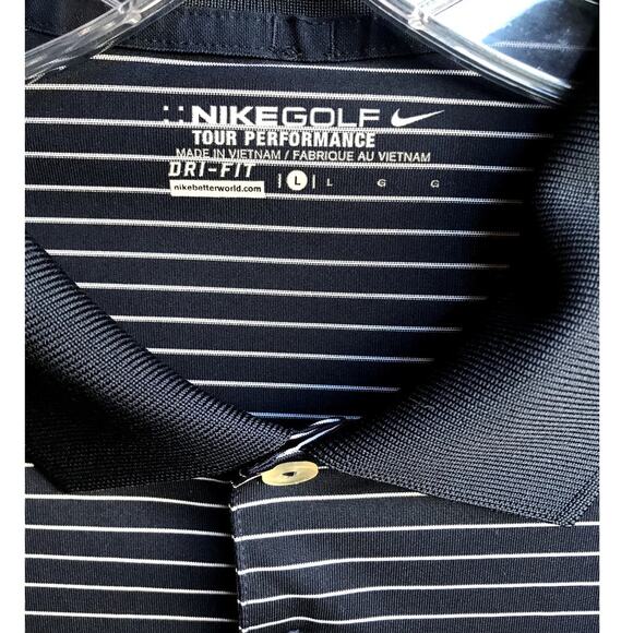 Nike Golf Mens Blue Stripe Dri Fit Polo Shirt size L - Picture 3 of 5
